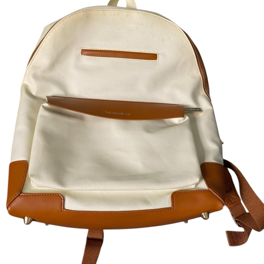 The Honest Company Cream and Tan Backpack Classic Style